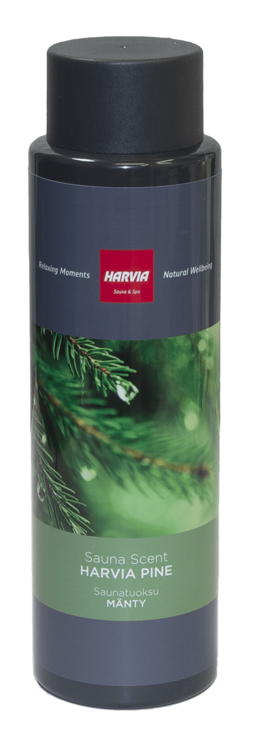 Aromaterapia de Sauna Harvia – Aroma de Pinho, lata com ramo de pinho.