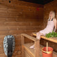 Nordic Dawn outdoor sauna in use, spacious interior.