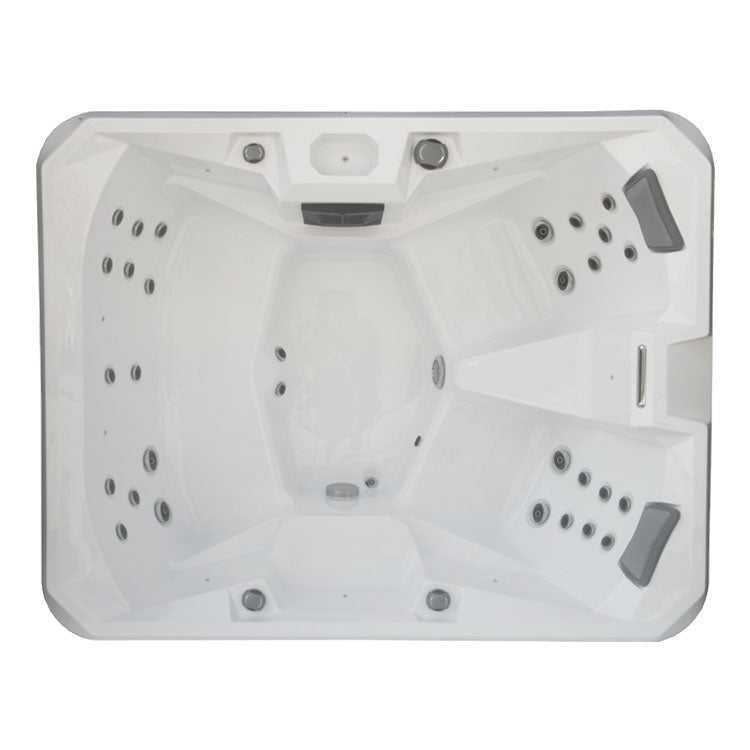 Jacuzzi Hydra 170 with multiple jets and LED lighting.