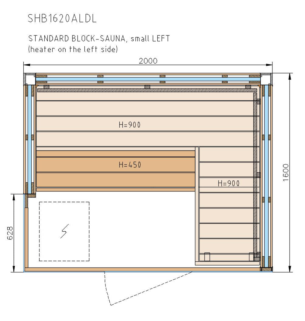 Blueprint for the Harvia Sauna Block.