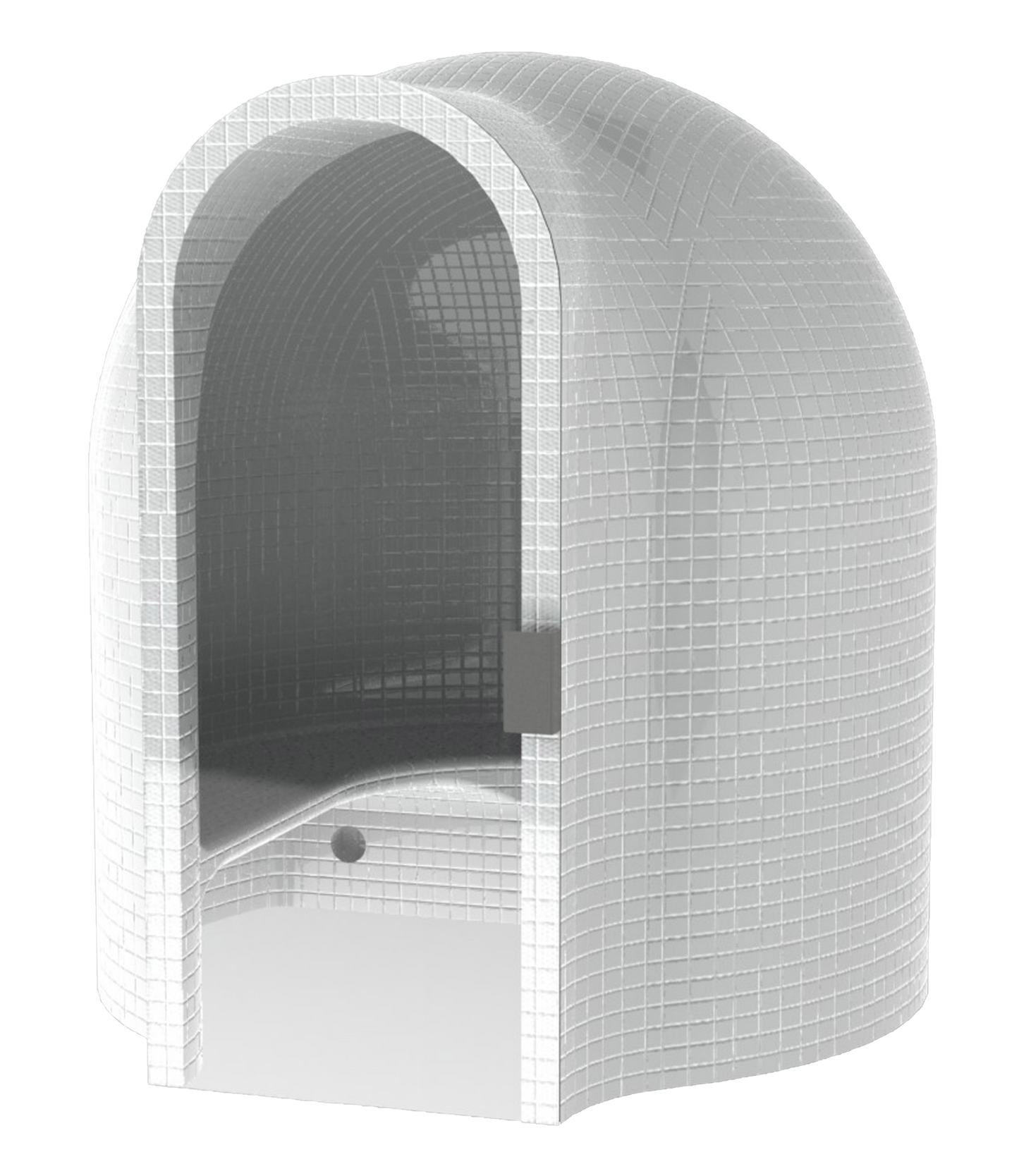 Cupola Turkish bath with door and modular structure.