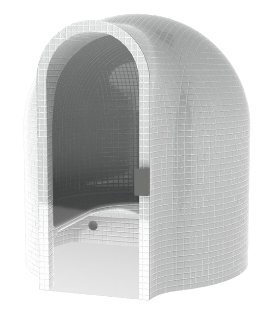 Cupola Turkish bath with door and modular structure.