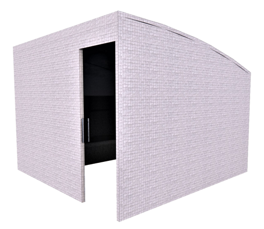 Basic 300 Turkish bath, lightweight construction and open door.