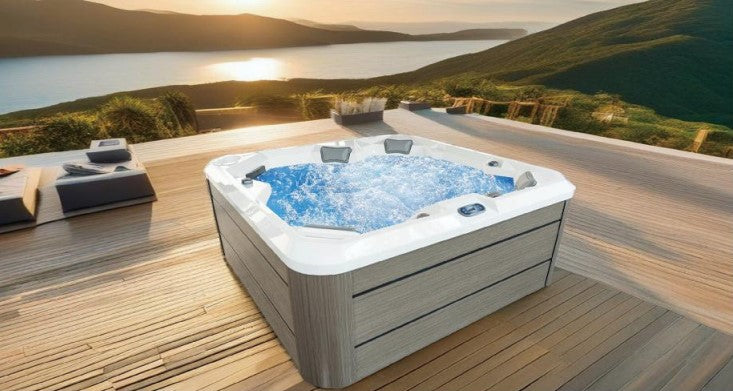 Jacuzzi Hydra 200 on an outdoor deck.