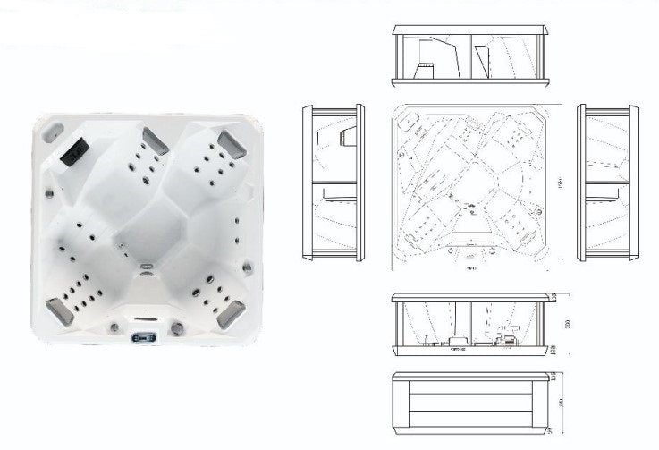 Jacuzzi Hydra 200, compact whirlpool bath.