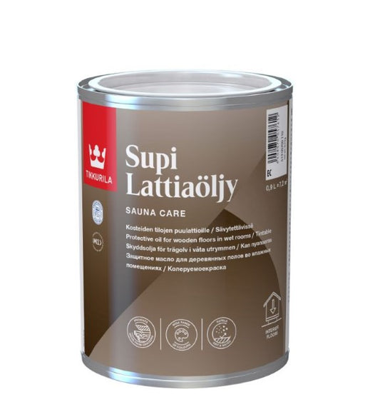 Can of Tikkurila Supi Floor Oil 0.9L.