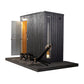 KUUT - Outdoor steam sauna with visible chair and door.