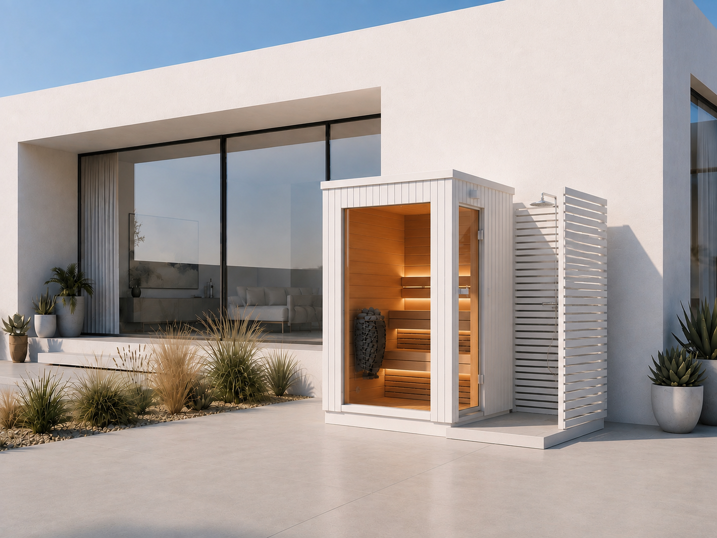 Sauna Exterior Lumia Mini with Shower com duche integrado