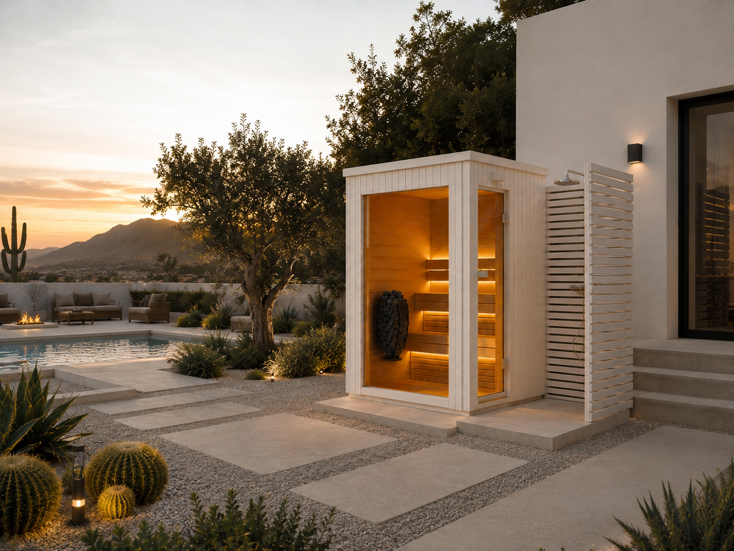 Lumia Mini Outdoor Sauna with Shower