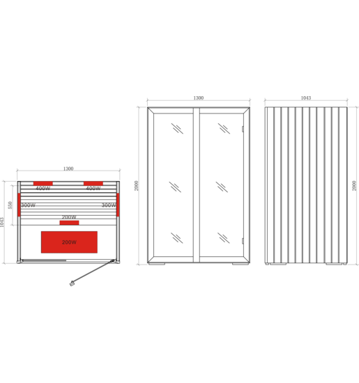 Onni infrared sauna with designed window and door.