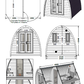 Diagram of Saunamo Pod, an innovative wooden sauna.