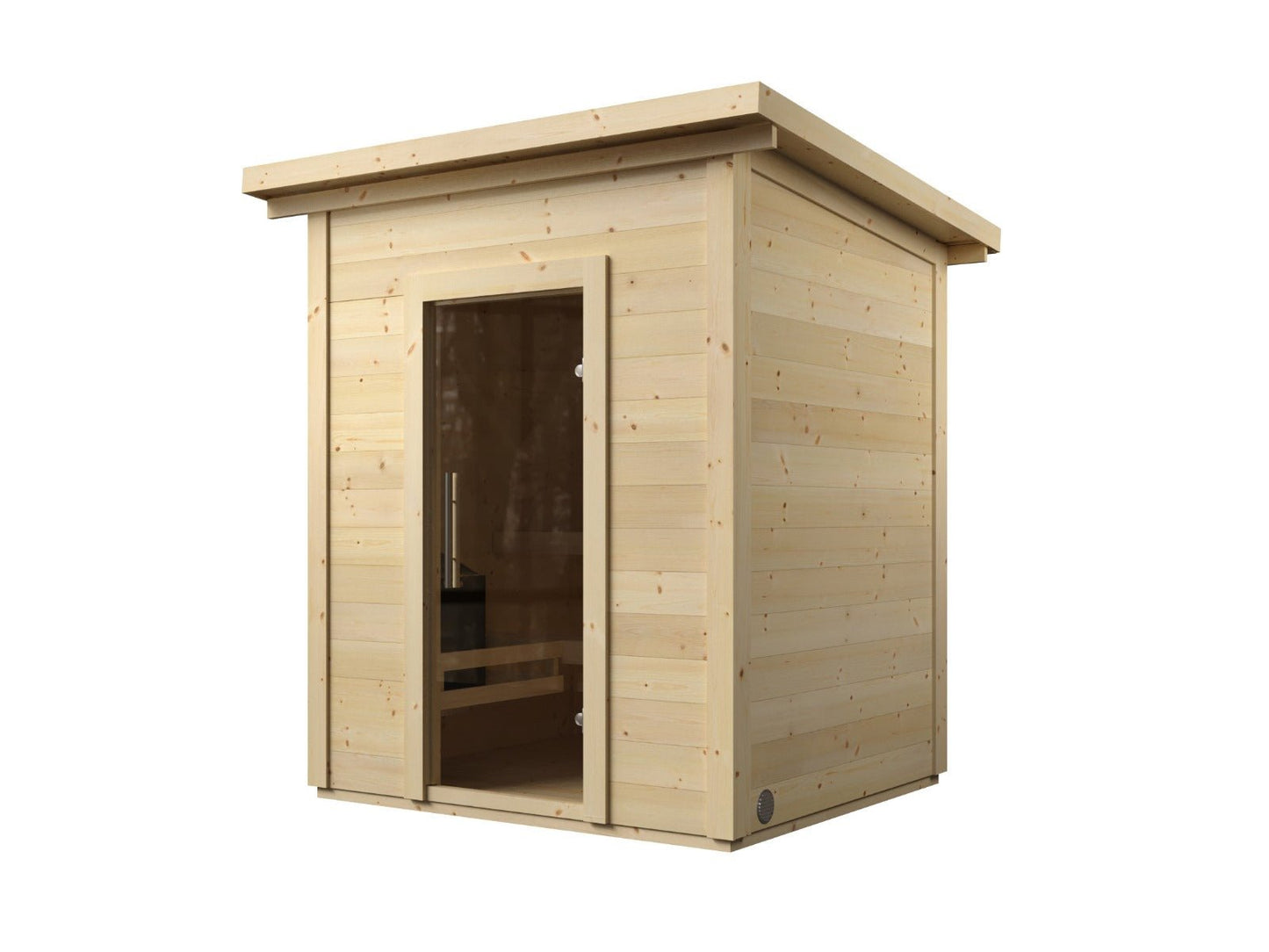 Saunamo Box - Wooden sauna with glass door.