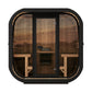 Modern sauna Saunamo Cube 220 with glass door.