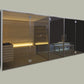 Saunamo Dual: Sauna and Hammam with glass wall and comfortable seating.