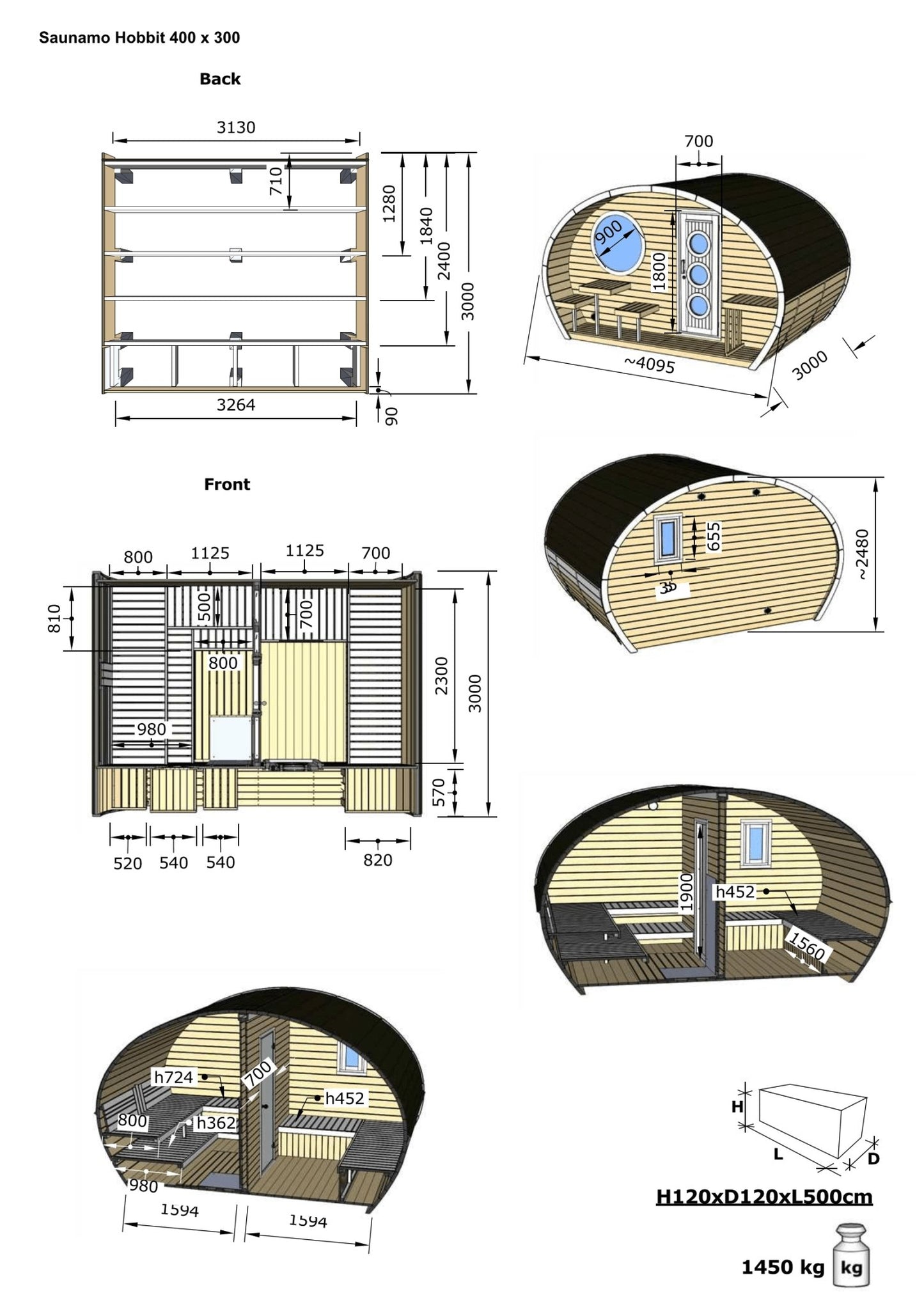 Detailed drawing of Saunamo Hobbit 300.