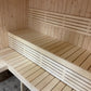 Wooden bench in the Large Indoor Sauna.