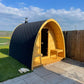 Sauna Saunamo Wooden pod with door and bench.