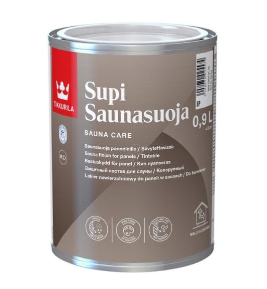 Tikkurila Sauna Finish 0.9L: Repellent finish can for saunas.