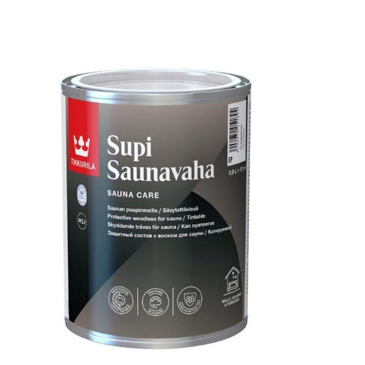 Tikkurila Sauna Wax 0.9L in a can.